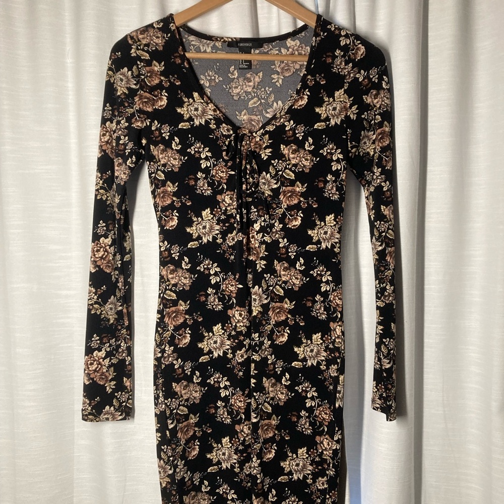 Floral Black Dress